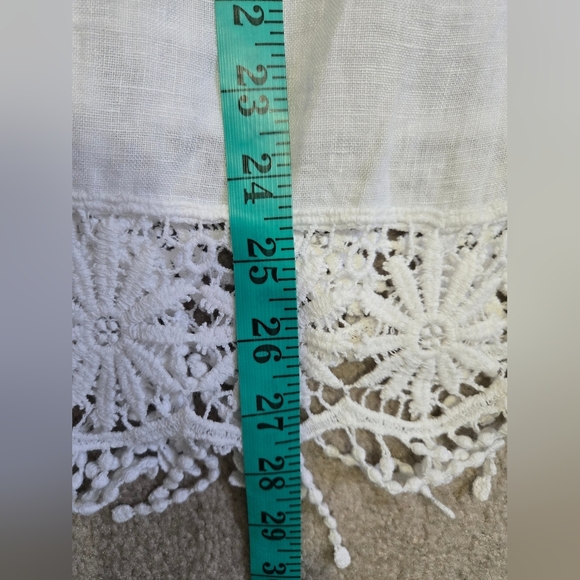 Valentina Naldi 100% Linen Open Front Tunic/Cover Up. Floral,Fringe Hem. O/S - Picture 9 of 9